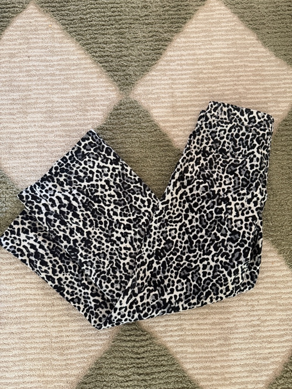 LOFT Black & White Leopard Print Straight Leg Pants